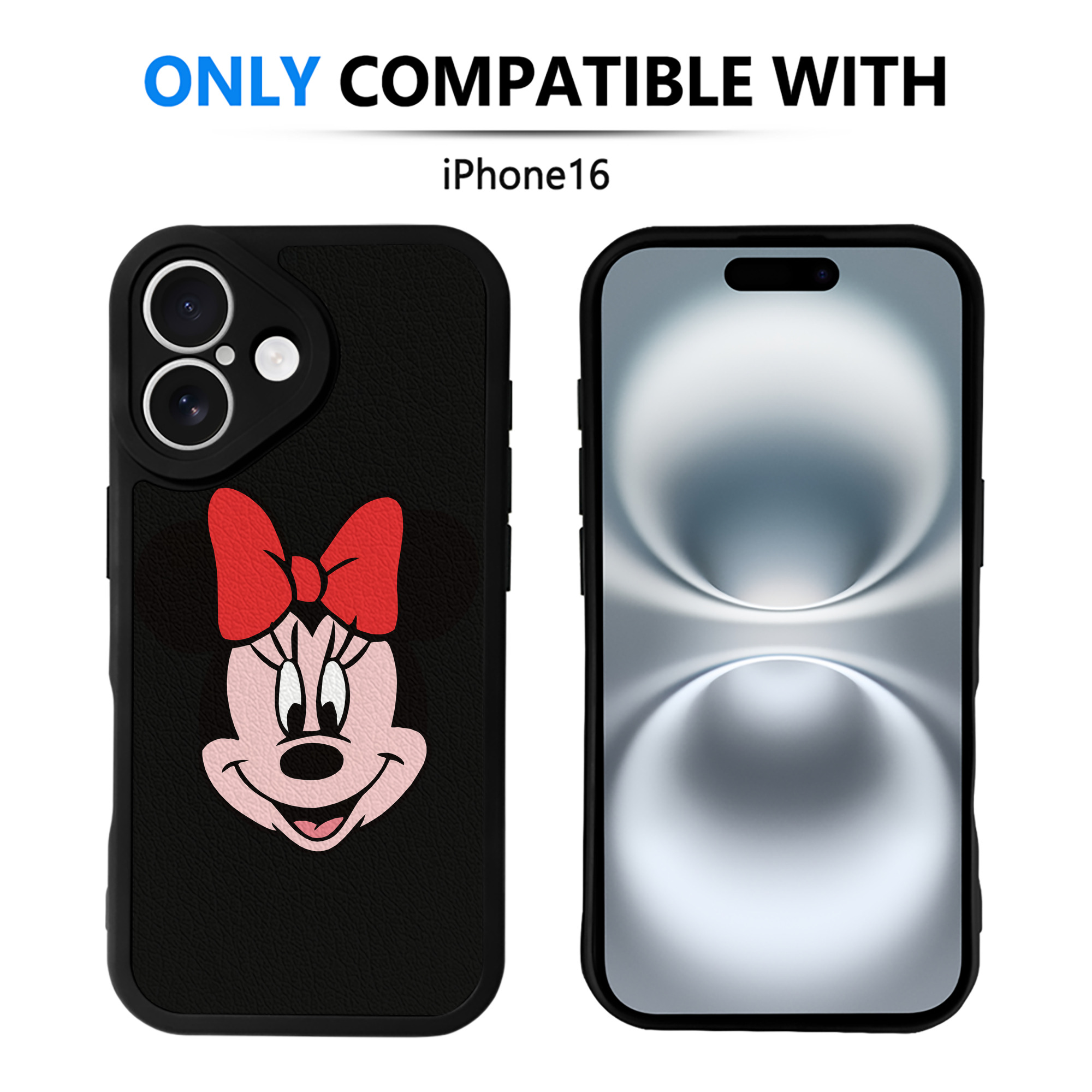 （画像用） ミッキーマウス Mickey Mouse 【iPhone 16シリーズ対応】シリコンスマホケース（レザー調） 材質：シリコン
